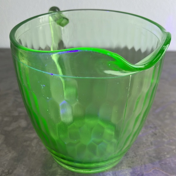 Uranium Green Glass Pitcher or Vase - Picture 6 of 7